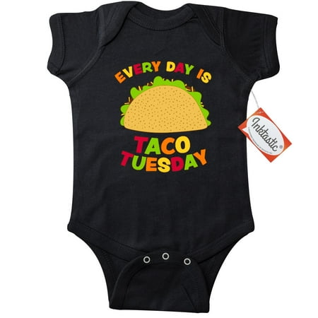 Inktastic Every Day Is Taco Tuesday Infant Creeper Baby Bodysuit Food Humor Tacos Mexican Bell Lettuce Corn Tortilla Cheese Beef Chicken Office Party Lunch Delicious Gift (Best Beef Tacos Ever)
