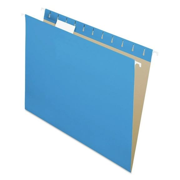 Pendaflex 81603 1/5-Cut Tabs Letter Size Colored Hanging Folders - Blue (25/Box)