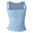 thumbnail image 4 of BLOCLOALO Camisole Tops for Women Corset Tops for Women 2024 New Women's Sweet Collar Sleeveless T Shirt Double Line T Shirt Slim Fit Top Tube Tops for Women Bandeau Tops Crop Tops for Women Blue Xl, 4 of 8
