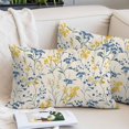 thumbnail image 2 of Yellow Blue Flowers Small Pillow Covers,Watercolor Botanical Floral Plants Soft Breathable Throw Pillow Cases with Invisible Zipper,Decorative Pillowcase Pillows Protectors for Sofa Bed Chair 12"x20", 2 of 9