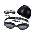 thumbnail image 2 of Juego de 5 gafas y gorro de natación con pinza nasal y tapones para los oídos. Gafas de natación profesionales para piscina, buceo deportes acuáticos. Negro B, 2 of 8