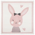 thumbnail image 2 of SAFAVIEH Carousel Kids Clark Shy Bunny Area Rug, Ivory/Pink, 5'3" x 5'3" Square, 2 of 11