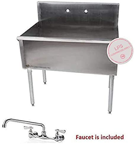 Commercial Utility Sink Stainless Steel 36" X 24" X 14" Bowl 16 Gauge New Trend 