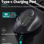Wireless Vertical Mouse Rechargeable Optical Mice With Function Adjustment Knob Ergonomic Mouse for Multi-Purpose