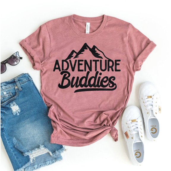 Adventure Buddies T-shirt Vacation Top Camping Shirts Travel Tshirt Road Trip Tee Nature Lover Gift Women's Hiking Shirt