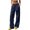 Navy, variant on WIZUTIZ Women's High Waist Drawstring Pants Side Pockets Full Length Straight Leg Casual Trousers Slimming Soft Fade-Resistant Everyday Comfortable