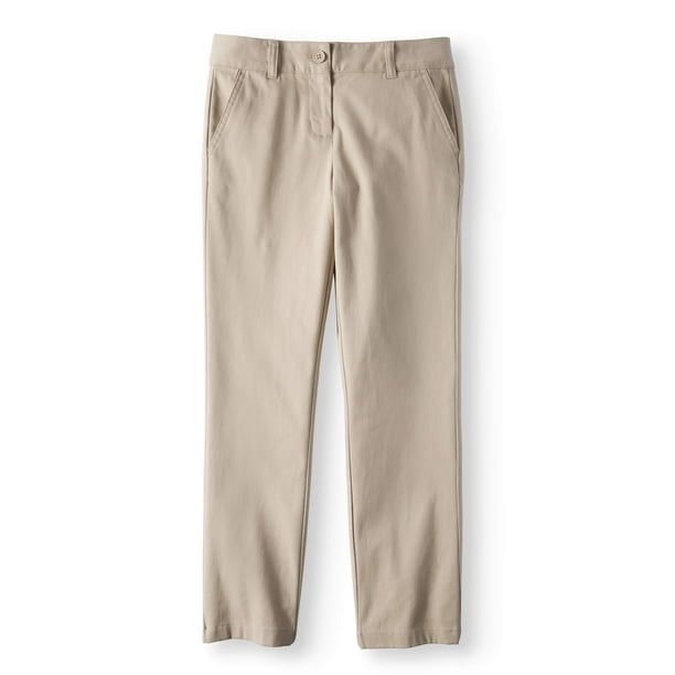 Wonder Nation Wonder Nation Girls 416 School Uniform Stretch Twill Straight Fit Pants
