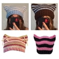 thumbnail image 5 of Yokua Popular Female Hat Knitting Beanie Hat with Cat Ear Y2K Teens Winter Warm Hat, 5 of 21