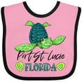 thumbnail image 3 of Inktastic Port St. Lucie, Florida Happy Sea Turtle Boys or Girls Baby Bib, 3 of 4
