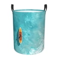thumbnail image 1 of Balery Tranquil Ocean Canoe Journey Cesta de ropa redonda con asas, impermeable, independiente, para ropa, juguetes, dormitorio y familia-Medium, 1 of 6