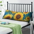 thumbnail image 2 of Boho Sunflower Body Pillow Cover – Soft & Breathable, Hidden Zipper, 20"x54", Vintage Floral Print with Butterflies & Bees – Gift for Side Sleepers, Pregnancy, Farmhouse Decor, 2 of 7