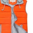 thumbnail image 3 of Fshiont Women's Puffer Vest Zip Up Quilted Padded Winter Hooded Vest Warm Jacket Outerwear Vest Orange M, 3 of 4