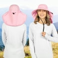 thumbnail image 5 of SUN CUBE Wide Brim Sun Hat with Neck Flap for Women UPF50+ Fishing, Pink, 5 of 9
