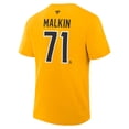 thumbnail image 3 of Men's Fanatics Evgeni Malkin Gold Pittsburgh Penguins Authentic Stack Name & Number T-Shirt, 3 of 3