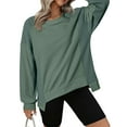 thumbnail image 2 of Maean Oversize Sweatshirt for Women Knit Color Block Crew Neck Long Sleeve Sweatshirts Casual Pullover Tops, 2 of 7