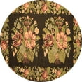 thumbnail image 1 of Ahgly Company Machine Washable Indoor Round Medallion Brown French Area Rugs, 5' Round, 1 of 4