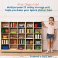 thumbnail image 3 of ECR4Kids 25 Cubby Mobile Tray Storage Cabinet, 5x5, Classroom Furniture, Natural, 3 of 9