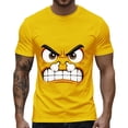 thumbnail image 2 of Dolkfu Pull-On Oversized Tshirts&nbsp;for Men Yellow Artistic Short Sleeve Crew Neck Tops Modern Printed Refined T-Shirts Yellow,S, 2 of 5