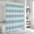 thumbnail image 6 of Blue Striped Shower Curtain, Waterproof Shower Curtains for Bathroom, Rustic Farmhouse Stripes Washable Fabric Bathtub Curtain Set Bath Decor with 12 Hooks Long 72"x84", 6 of 8