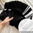 thumbnail image 4 of Twin Sze Fitted Sheet Set - Black Striped 2 Piece Bedding Sets 16" Deep Pocket Fitted Sheet with 1 Pillowcase, Farmhouse Black White Stripes Brushed Microfiber Hotel Luxury Bed Sheets, 4 of 9