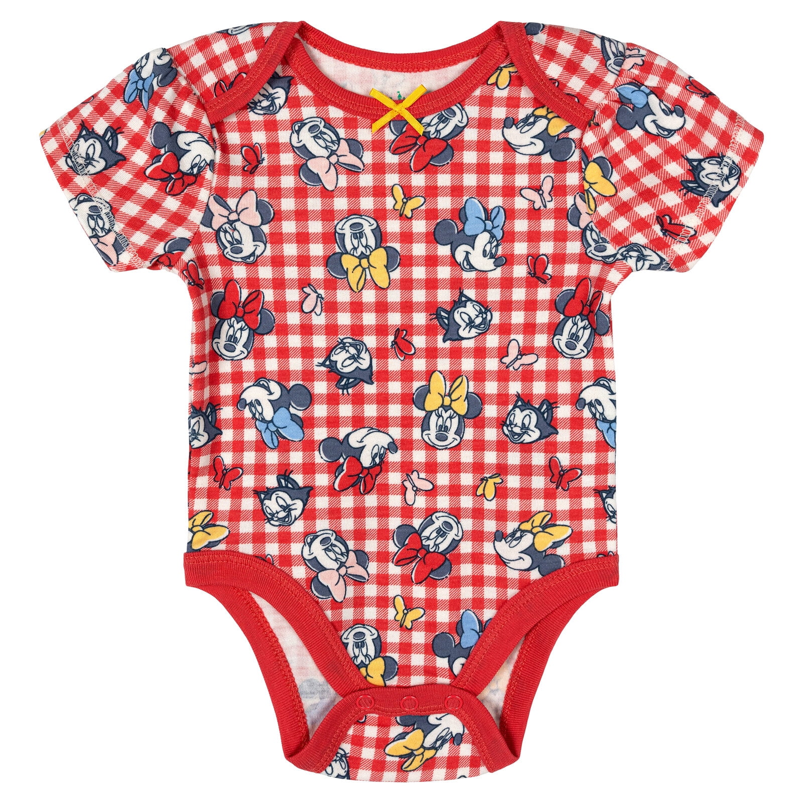 Disney Minnie Mouse 5 Pack Ribbed Bodysuits Gingham Newborn to Infant