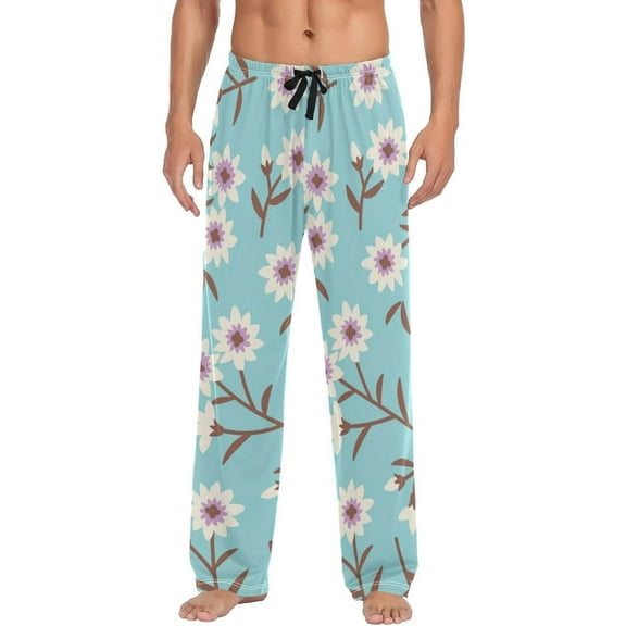 GZHJMY Wildflowers Floral Pajama Pants, Mens Lounge Pants Super Soft Men Pajama Bottoms, Christmas New Year Birthday Father's Day Gifts, X-Large