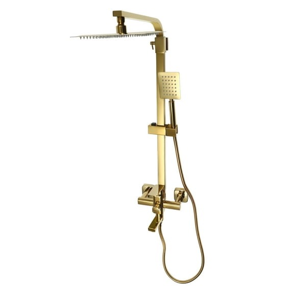 Rainfall Shower Head in Gold, 3-Spray Mode Handheld Shower, Rust-Resistant Finish & Water-Saving Design
