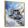 thumbnail image 2 of Designart "Arctic Hauler Turquoise Semi Truck III" Truck Floater Framed Canvas Wall Art, 2 of 7