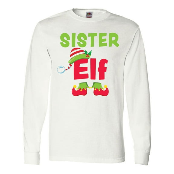Inktastic Christmas Sister Elf Long Sleeve T-Shirt