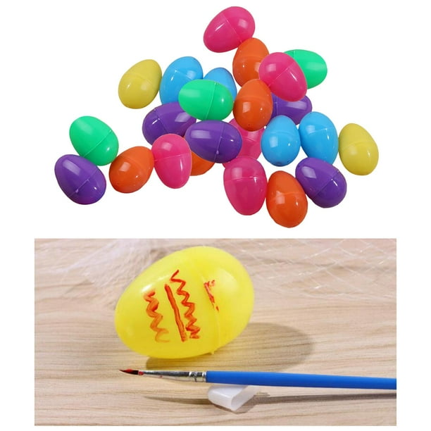 Pack De 24 Huevos De Pascua De Plástico Reutilizables De 6 Colores, Tamaño 6x4,5 Cm, Para Rellenar Con Dulces O Juguetes, Decoración Y Caza De Huevos