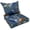 Blue Leaves, variant on Outdoor Seat Cushion Set 19 x 19 Inch Waterproof & Fade Resistant Patio Furniture Cushions with Removable Cover, Outdoor Sofa Replacement Seat & Back Cushions for Chair Sofa Couch, Brown