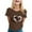 Brown, variant on Holiday Shirts For Women Heart Print Lightweight Crew Neck Classic T Shirt Casual Comfortable Comfy Soft Blouses Vacation Clothes Black M