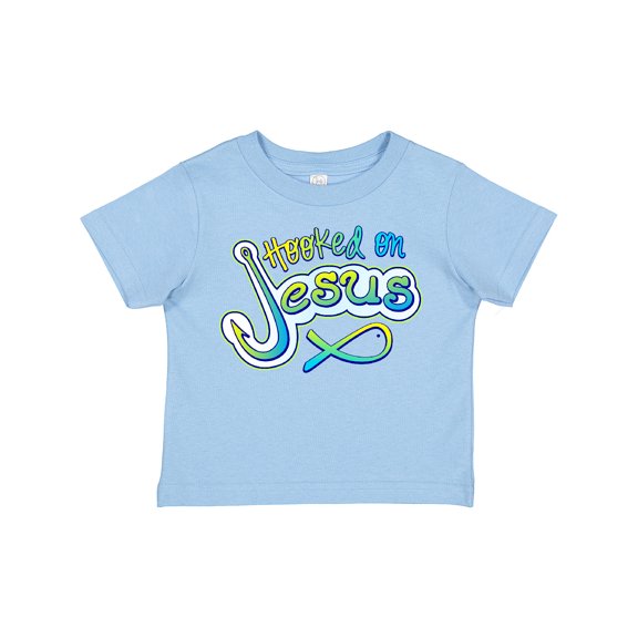Inktastic Hooked on Jesus Christian Boys or Girls Toddler T-Shirt
