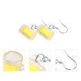 thumbnail image 3 of 1 Pair Creative Beer Mug Earrings Resin Beer Cup Dangling Earrings Ear Clips, 3 of 3
