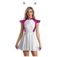 thumbnail image 1 of LiiYii Ensemble de Costume d'Astronaute pour Femmes, Robe Évasée à Manches Courtes avec Cheveux Rose Vif TTG, 1 of 8