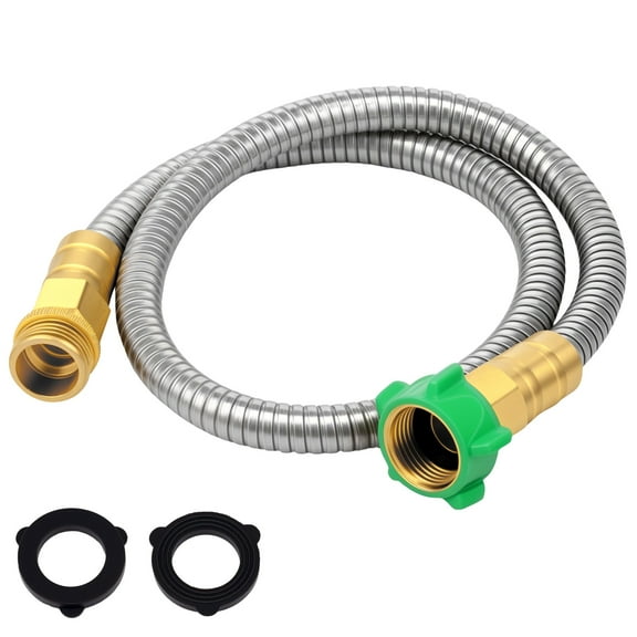 Stainless Steel Short Garden Hose Leak Proof Garden Leader Hose Flexible Extension Connection Pipe Easy to Install for Cleaning Car