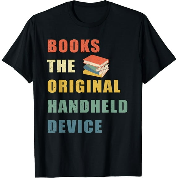 Books The Original Handheld Device Funny Vintage Book T-Shirt