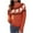 Orange, variant on IROINNID Womens Sweater Round Neckline Pullover Sweater Print Comfy Mid-Length Long Sleeve Halloween Recreational Knitting Sweater Tops