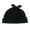 Black, variant on Rabbit Ears Cotton Beanie Hat - Small Child Natural