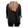 thumbnail image 2 of Blusa George Talla G Manga 3/4 Flores Negro, 2 of 3