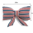 thumbnail image 7 of Homellea Patriotic Bow Throw Pillow, 24 x 14 Inch Red White Blue Striped Decorative Accent Cushion with Velvet Back and Polyester Fill for Couch, Sofa, Bed and Home Decor, 7 of 7
