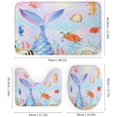 thumbnail image 3 of Rustic Watercolor Mermaid for Bathroom Shower Curtains Sets with Rugs 4Pcs,Vintage Nautical Underwater Wildlife Fish Coral Starfish Shower Curtains Sets (12Hooks), 3 of 8