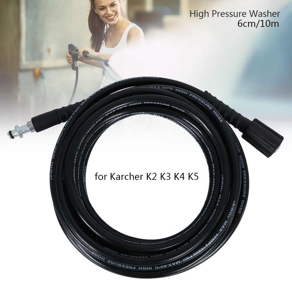 High Pressure Rubber Washer Hose 2000PSI Washing Trigger Click Replacement 10M 