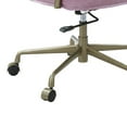 thumbnail image 4 of Office Chair with Leather Seat and Button Tufted Back Pink, 4 of 6