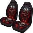 thumbnail image 5 of Pzuqiu Fiery Skull Car Seat Covers Easy to Install Front and Rear Seat Cover Set Fashion Interior Auto Interior Accessories Fit for Trucks most Cars, 5 of 10
