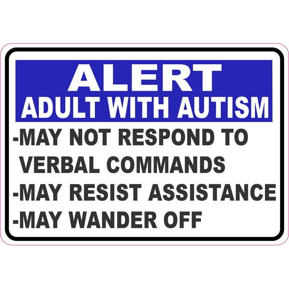 StickerTalk Alert Adult with Autism Vinyl Sticker, 5 inches x 3.5 inches