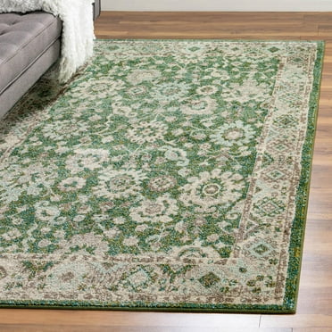 Unique Loom Penrose Collection Area Rug - Krystle (2' 2" x 3' Rectangle Green/Beige)