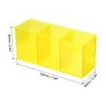 thumbnail image 2 of Uxcell 3 Compartments Clear Acrylic Pen Holder Pencil Holder Pen Organizer Pencil Cup Square Yellow, 2 of 6