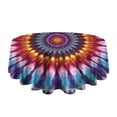 thumbnail image 5 of Colorful Rainbow Tie Dye Spiral Pattern Round Tablecloth 60"x60",Wrinkle Wipeable Table Cloth for Kitchen Dining Room Picnic Patio Party, 5 of 6