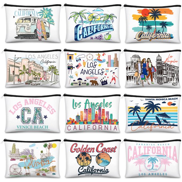 Bolsa de maquillaje Reginary California Souvenir, 12 unidades, para mujer